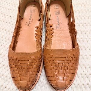 Women’s Macarena collection Woven Leather Ballet Flats - Tan